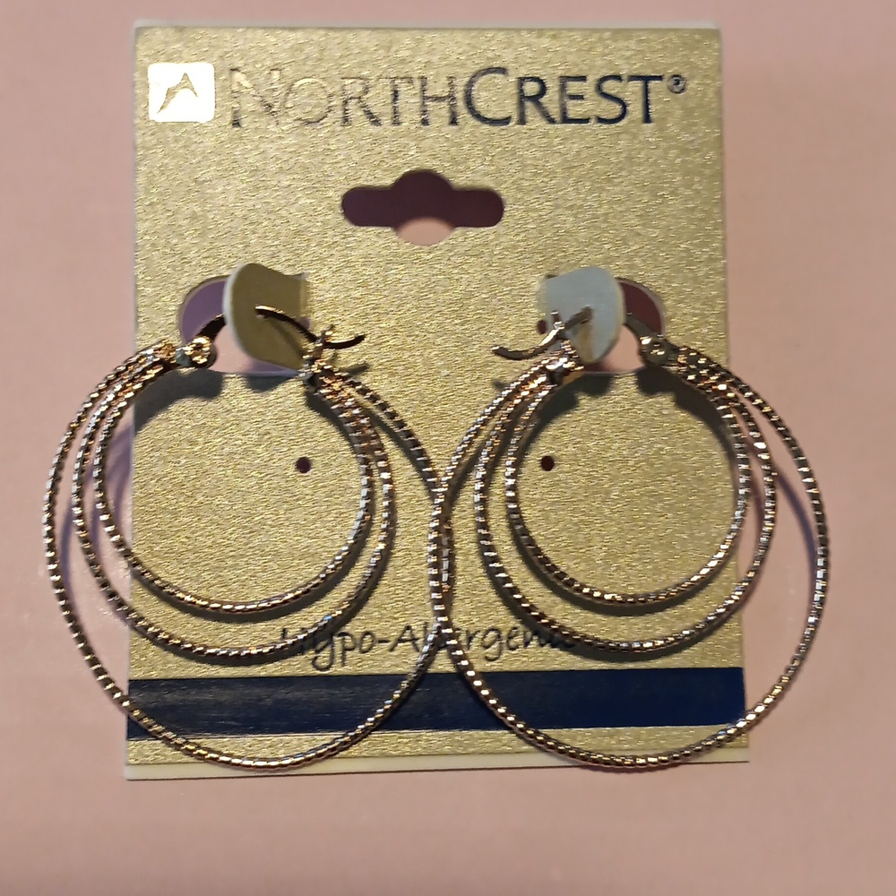 Gold tone hope earrings